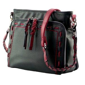 Conceal & Carry purse, black with burgundy trim & sliver. Made by Lady Conceal.